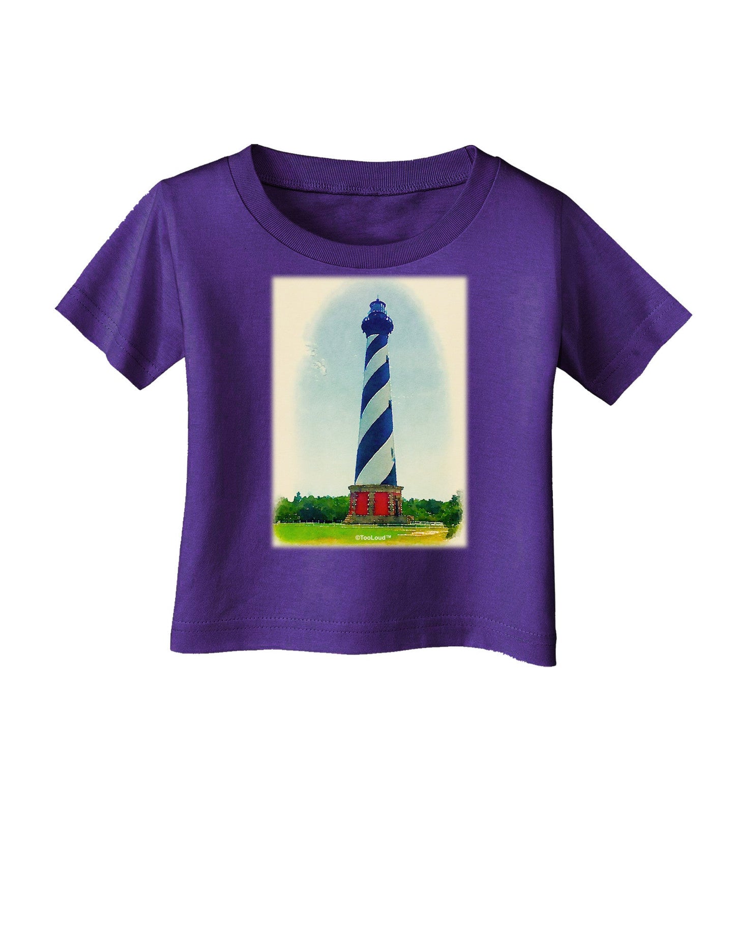 Watercolor Lighthouse 1 Infant T-Shirt Dark-Infant T-Shirt-TooLoud-Purple-06-Months-Davson Sales