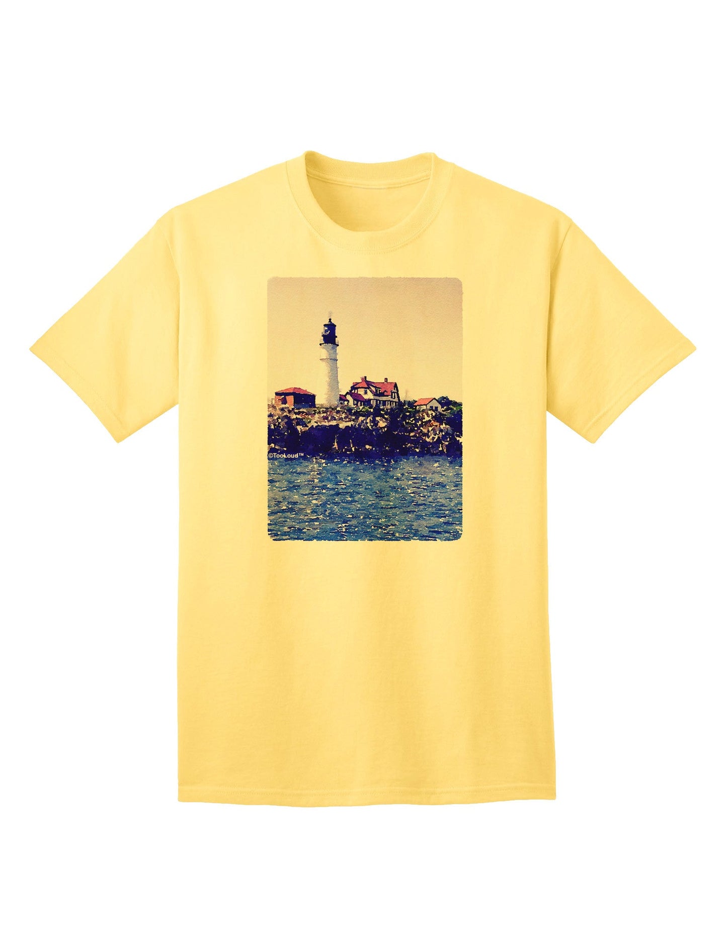Watercolor Lighthouse 2 Adult T-Shirt-unisex t-shirt-TooLoud-Yellow-Small-Davson Sales