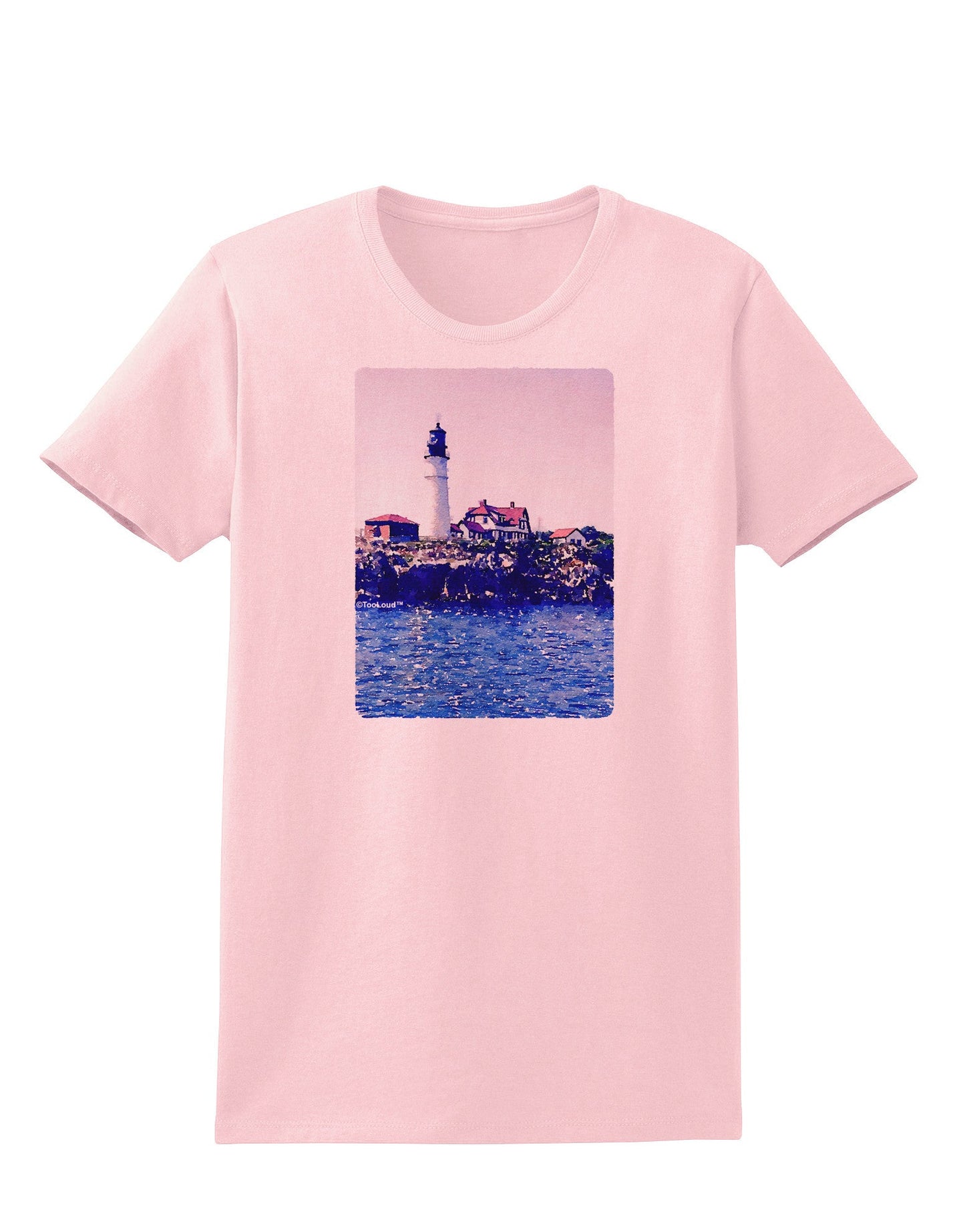 Watercolor Lighthouse 2 Womens T-Shirt-Womens T-Shirt-TooLoud-PalePink-X-Small-Davson Sales