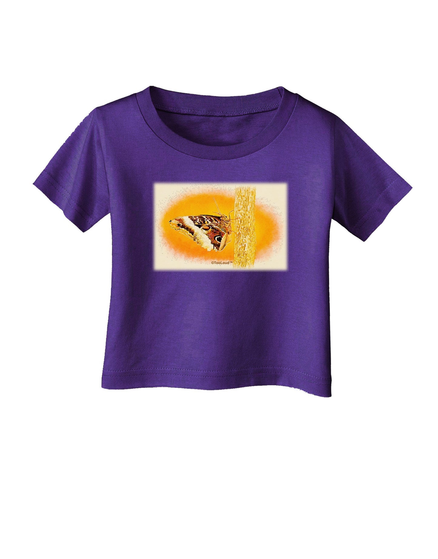 Watercolor Owl Moth Infant T-Shirt Dark-Infant T-Shirt-TooLoud-Purple-06-Months-Davson Sales