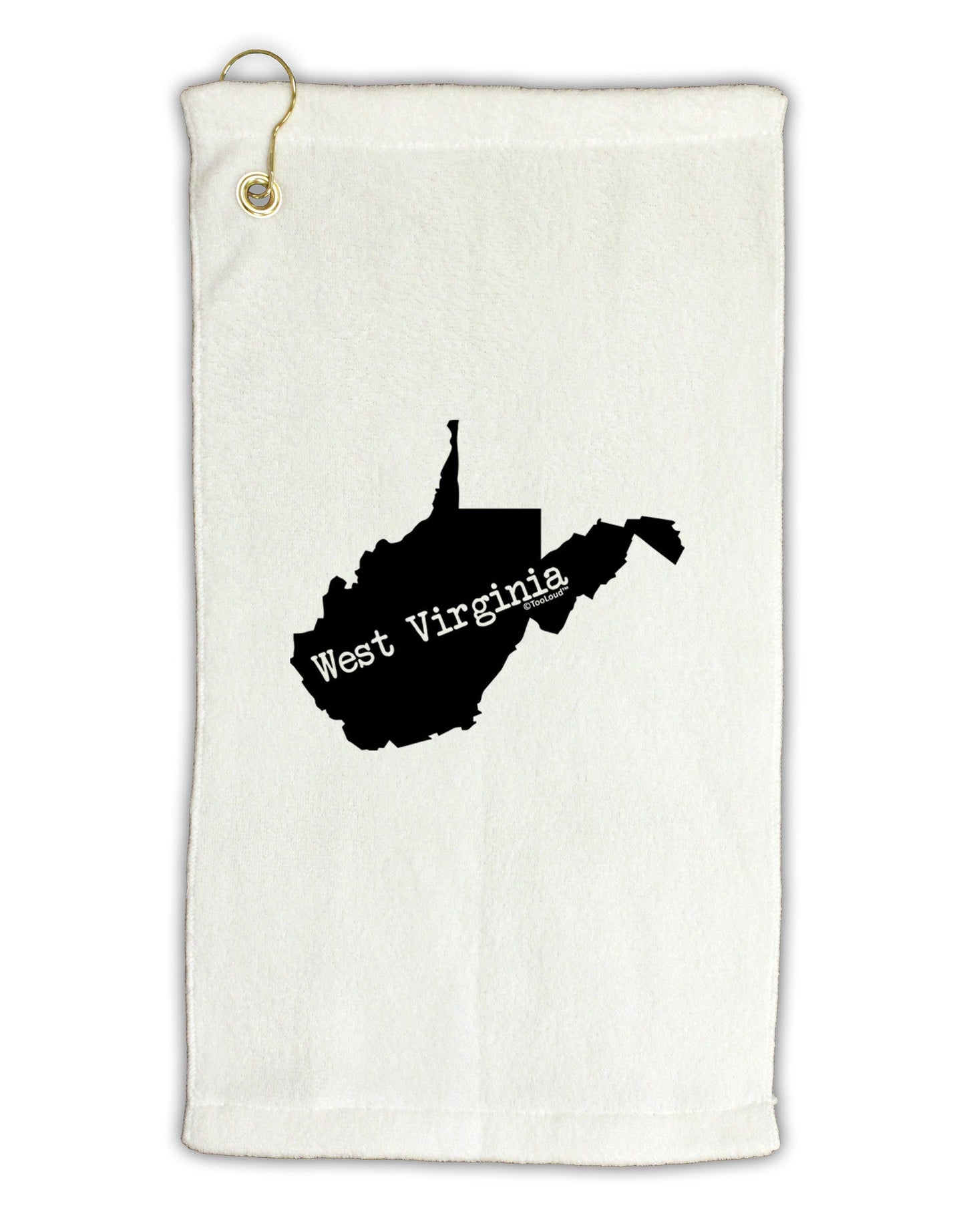 West Virginia - United States Shape Micro Terry Gromet Golf Towel 11"x19-Golf Towel-TooLoud-White-Davson Sales