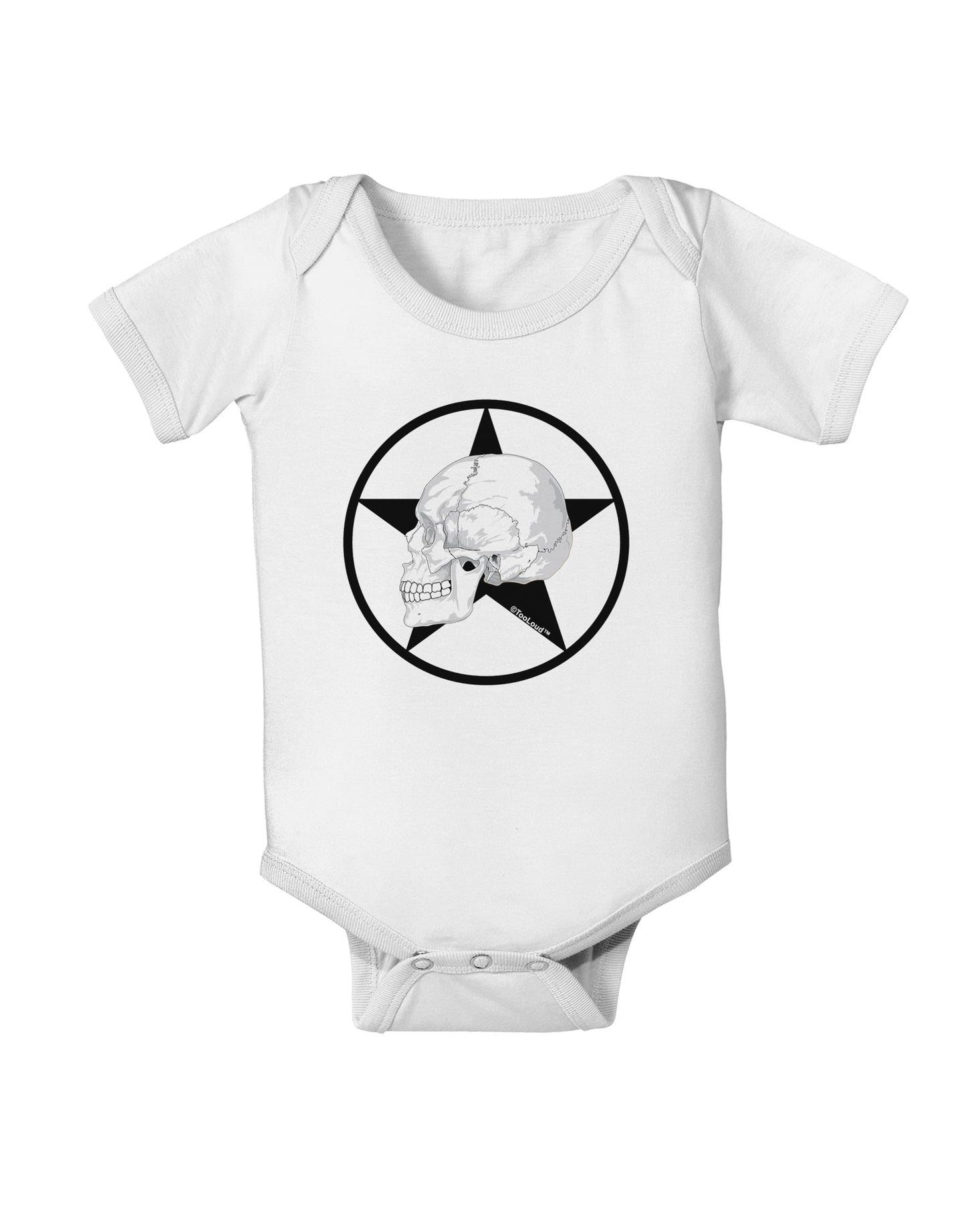 White Skull With Star Baby Romper Bodysuit by TooLoud-Baby Romper-TooLoud-White-06-Months-Davson Sales
