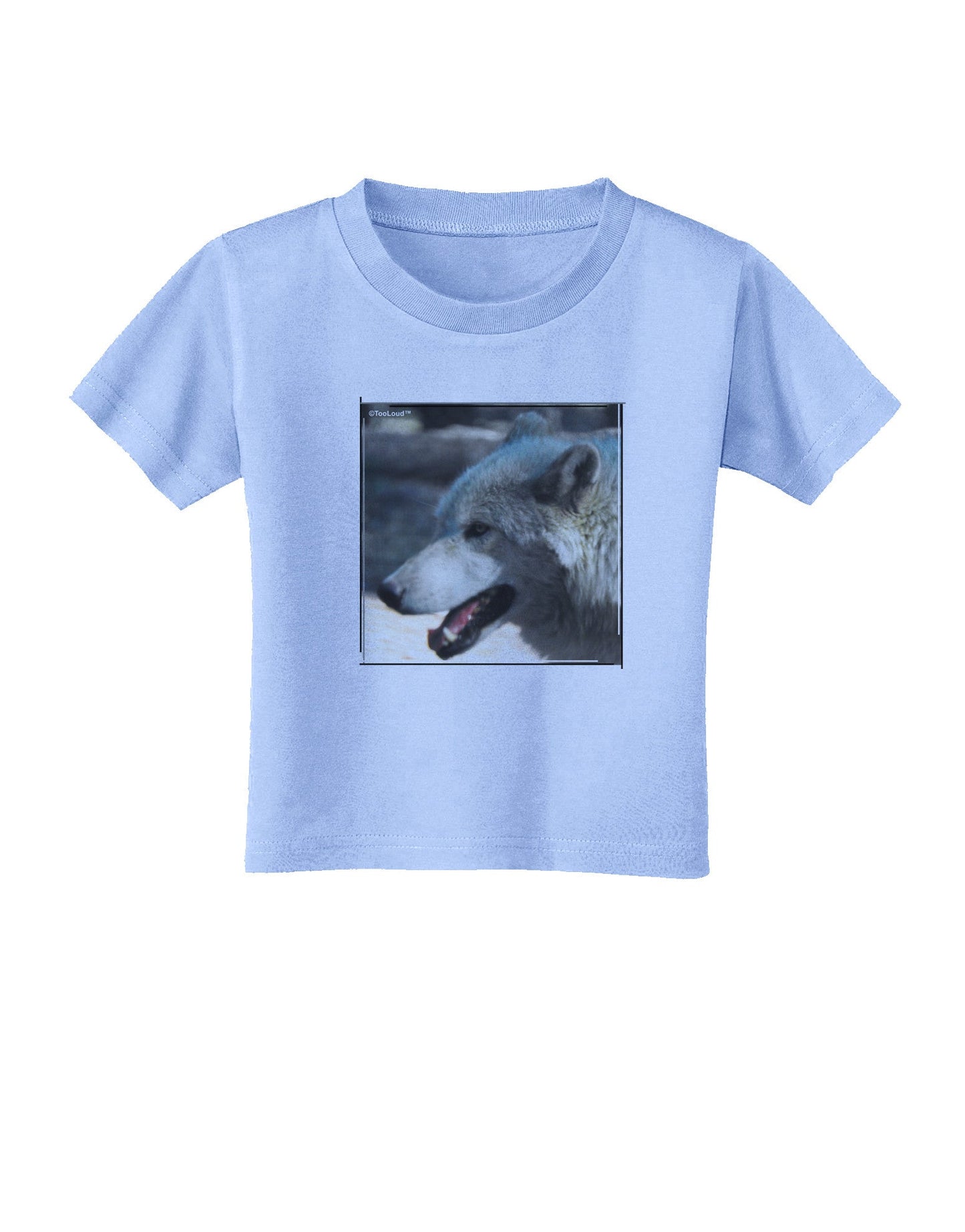 White Wolf Face Toddler T-Shirt-Toddler T-Shirt-TooLoud-Aquatic-Blue-2T-Davson Sales