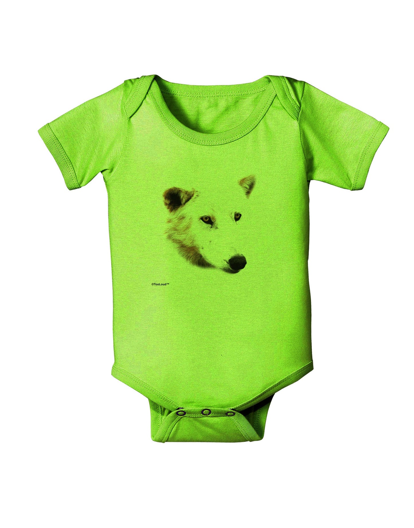 White Wolf Head Cutout Baby Romper Bodysuit-Baby Romper-TooLoud-Lime-06-Months-Davson Sales