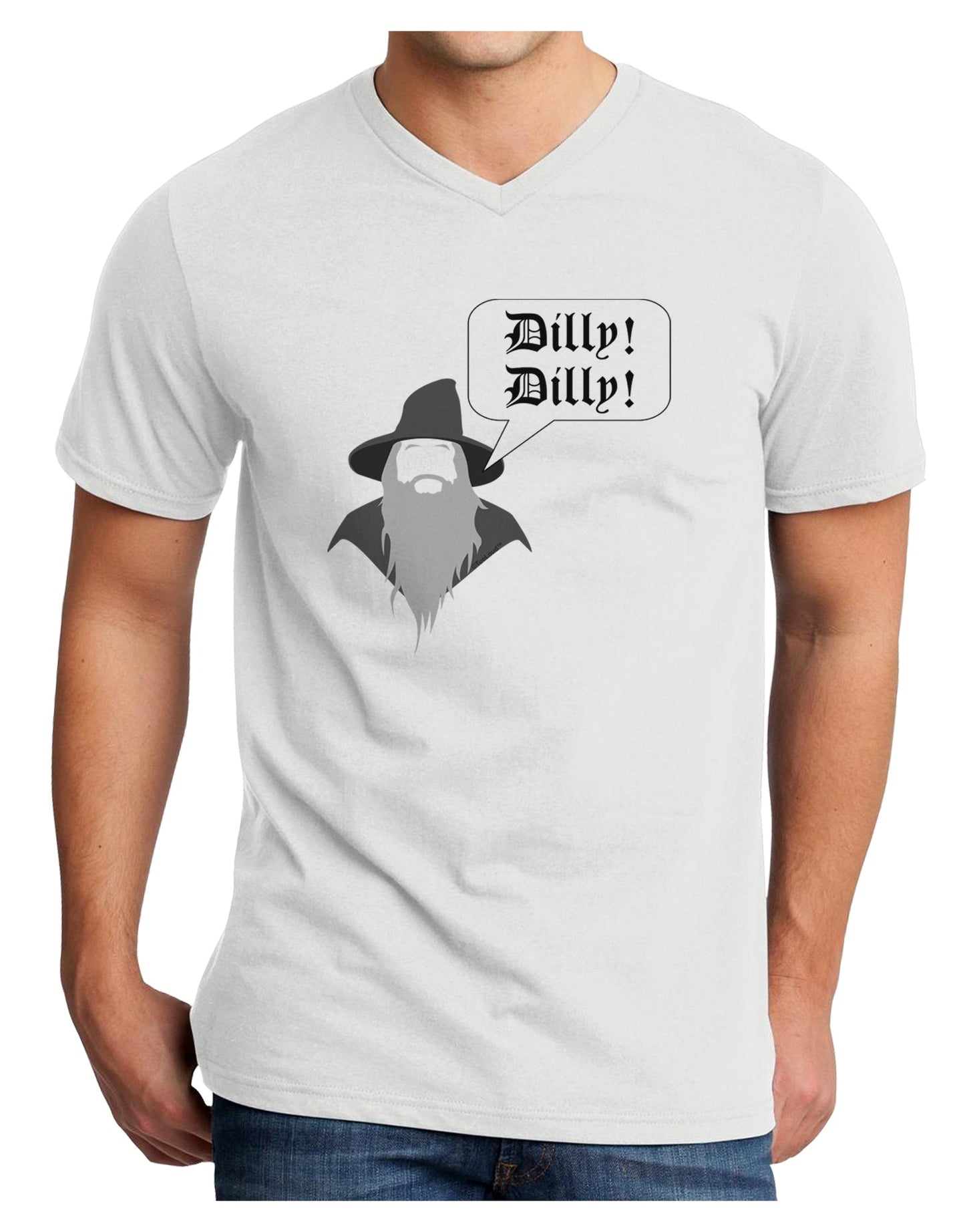 Wizard Dilly Dilly Adult V-Neck T-shirt by TooLoud-Mens V-Neck T-Shirt-TooLoud-White-Small-Davson Sales