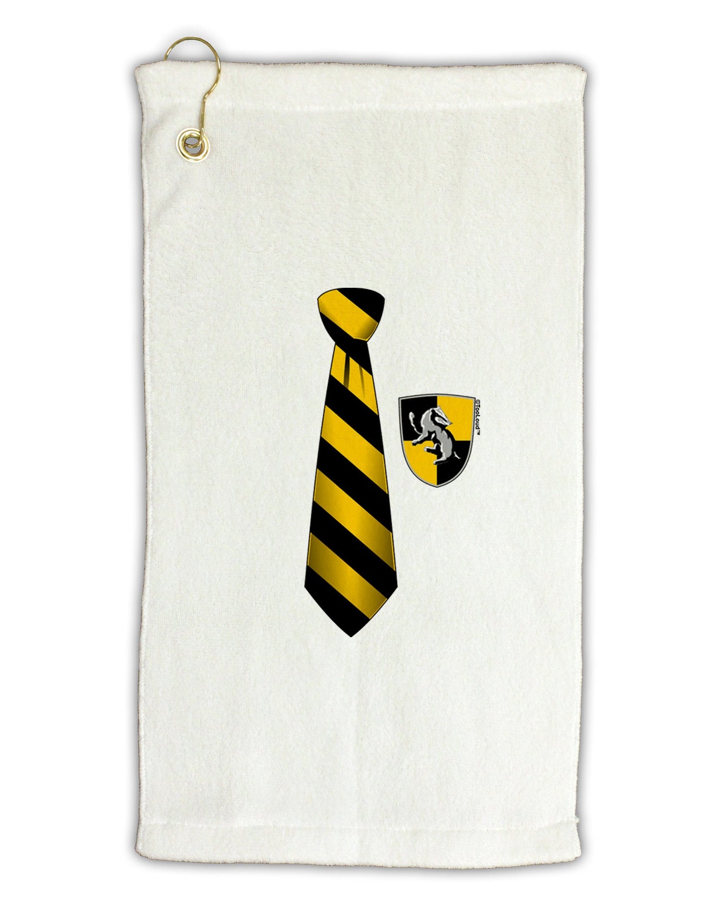 Wizard Tie Yellow and Black Micro Terry Gromet Golf Towel 11"x19-Golf Towel-TooLoud-White-Davson Sales