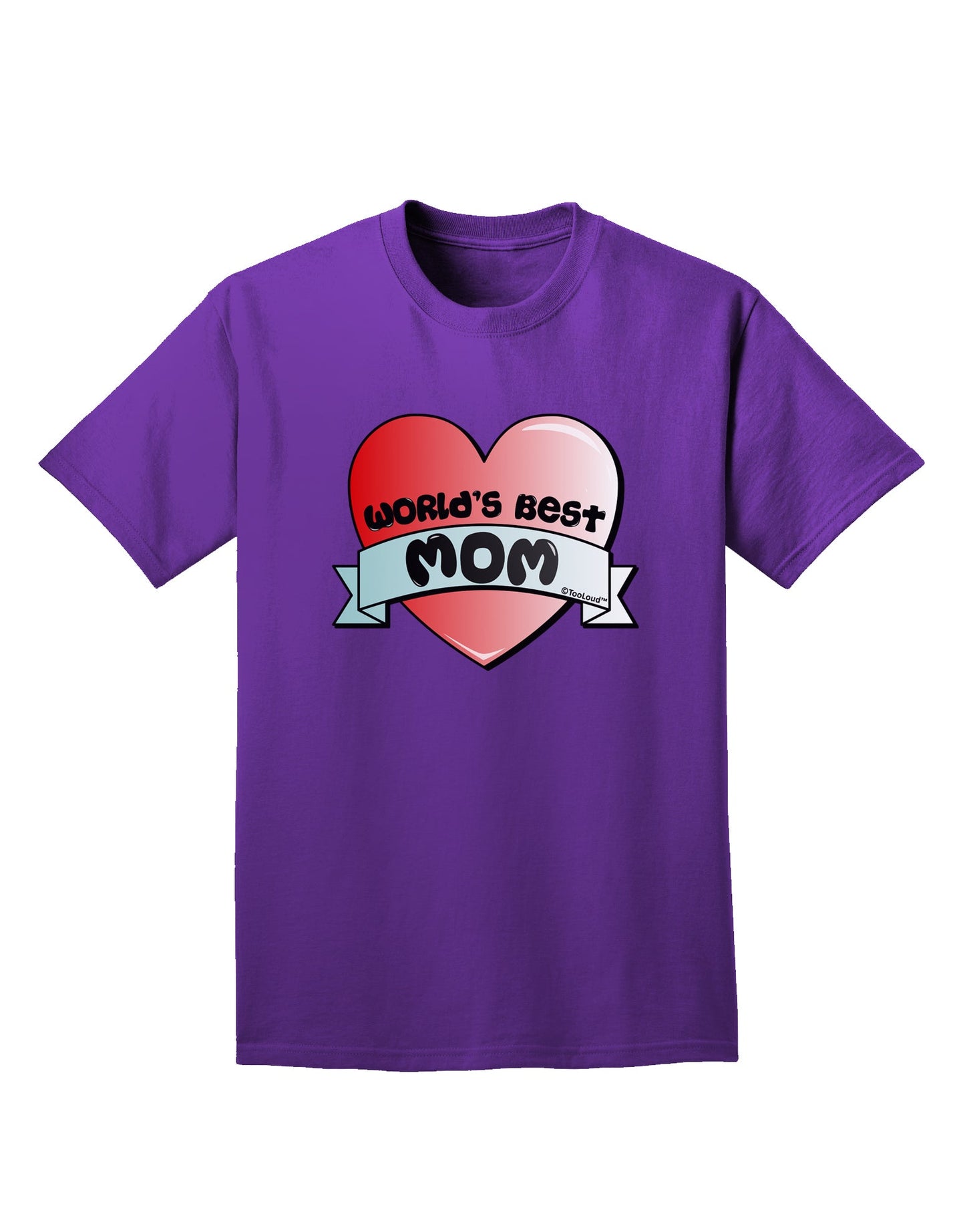 World's Best Mom - Heart Banner Design Adult Dark T-Shirt by TooLoud-Mens T-Shirt-TooLoud-Purple-Small-Davson Sales