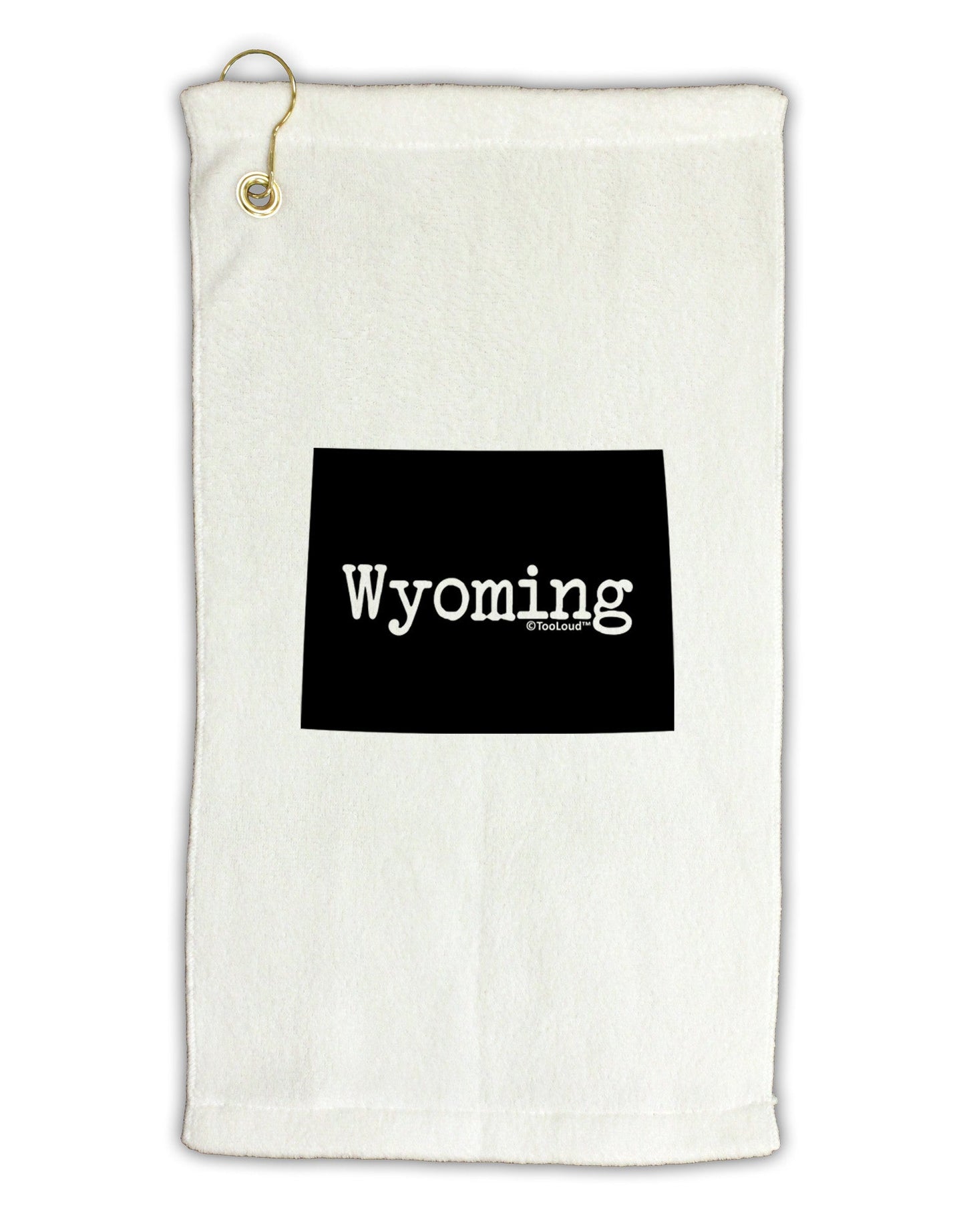 Wyoming - United States Shape Micro Terry Gromet Golf Towel 11"x19-Golf Towel-TooLoud-White-Davson Sales