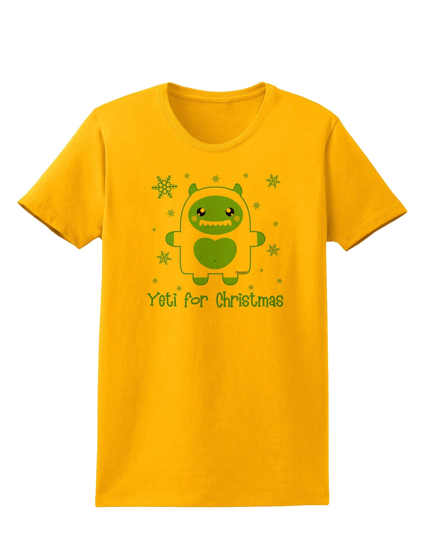Yeti (Ready) for Christmas - Abominable Snowman Womens T-Shirt-Womens T-Shirt-TooLoud-Gold-X-Small-Davson Sales