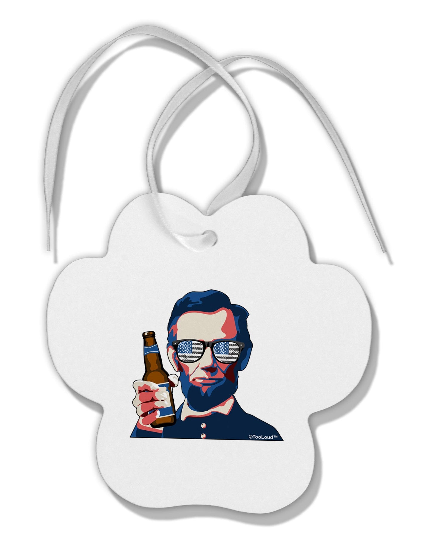 Abraham Drinkoln Paw Print Shaped Ornament-Ornament-TooLoud-White-Davson Sales