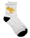Adorable Avian with Bow - Crayon-Inspired Adult Short Socks - by TooLoud-Socks-TooLoud-White-Ladies-4-6-Davson Sales