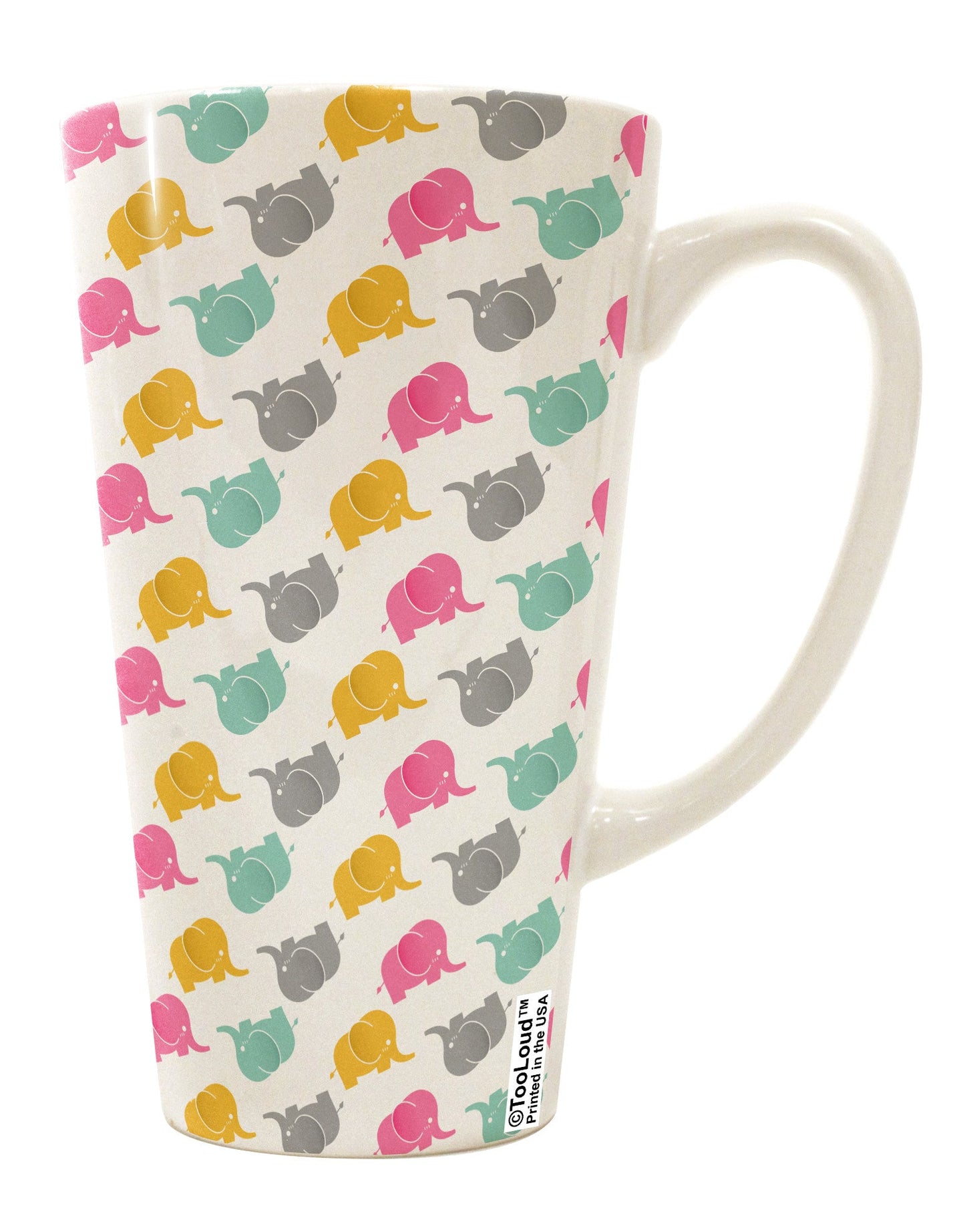 Adorable Baby Elephants AOP 16 Ounce Conical Latte Coffee Mug - TooLoud-Conical Latte Mug-TooLoud-White-Davson Sales