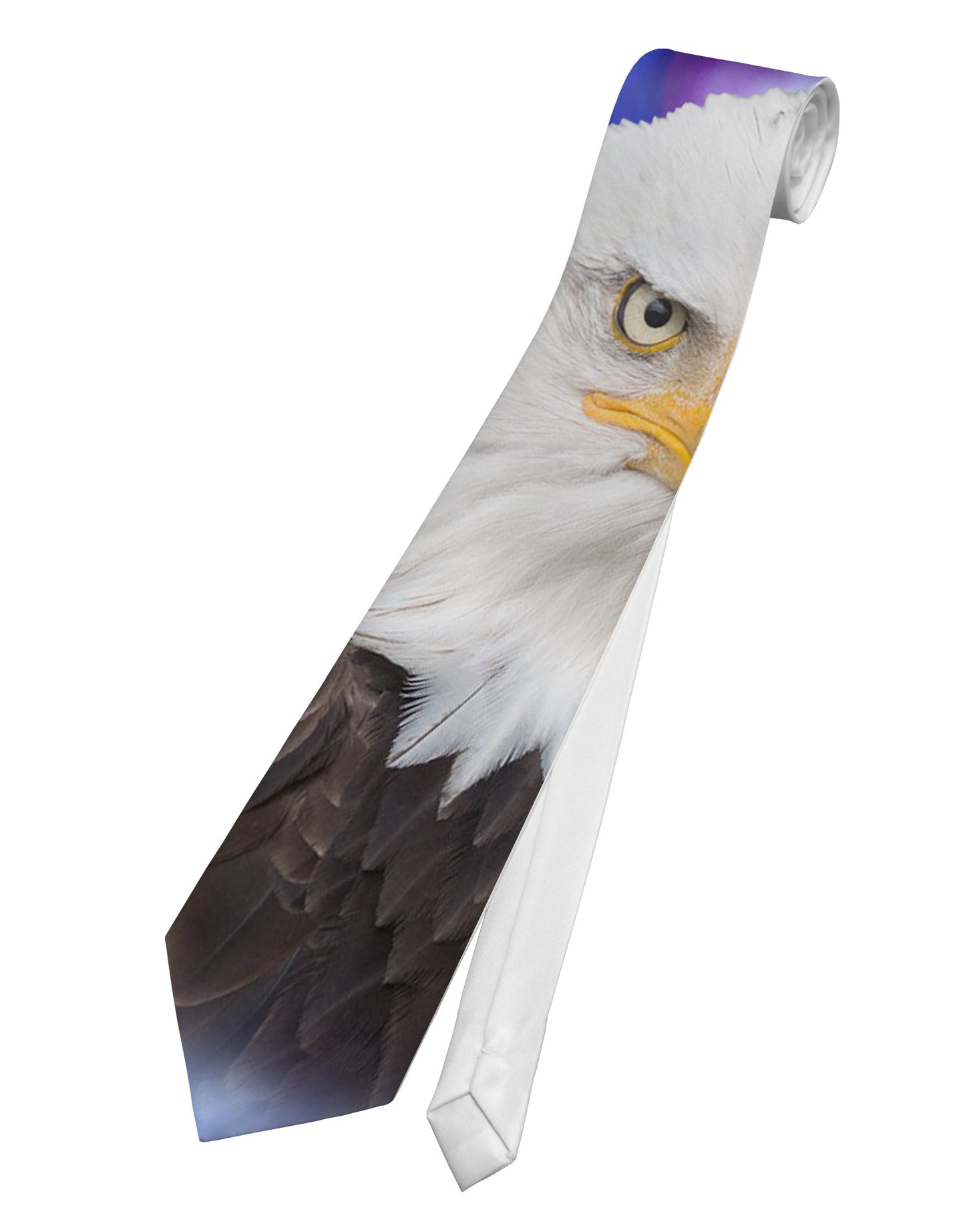 All American Eagle All Over Printed White Necktie All Over Print by TooLoud