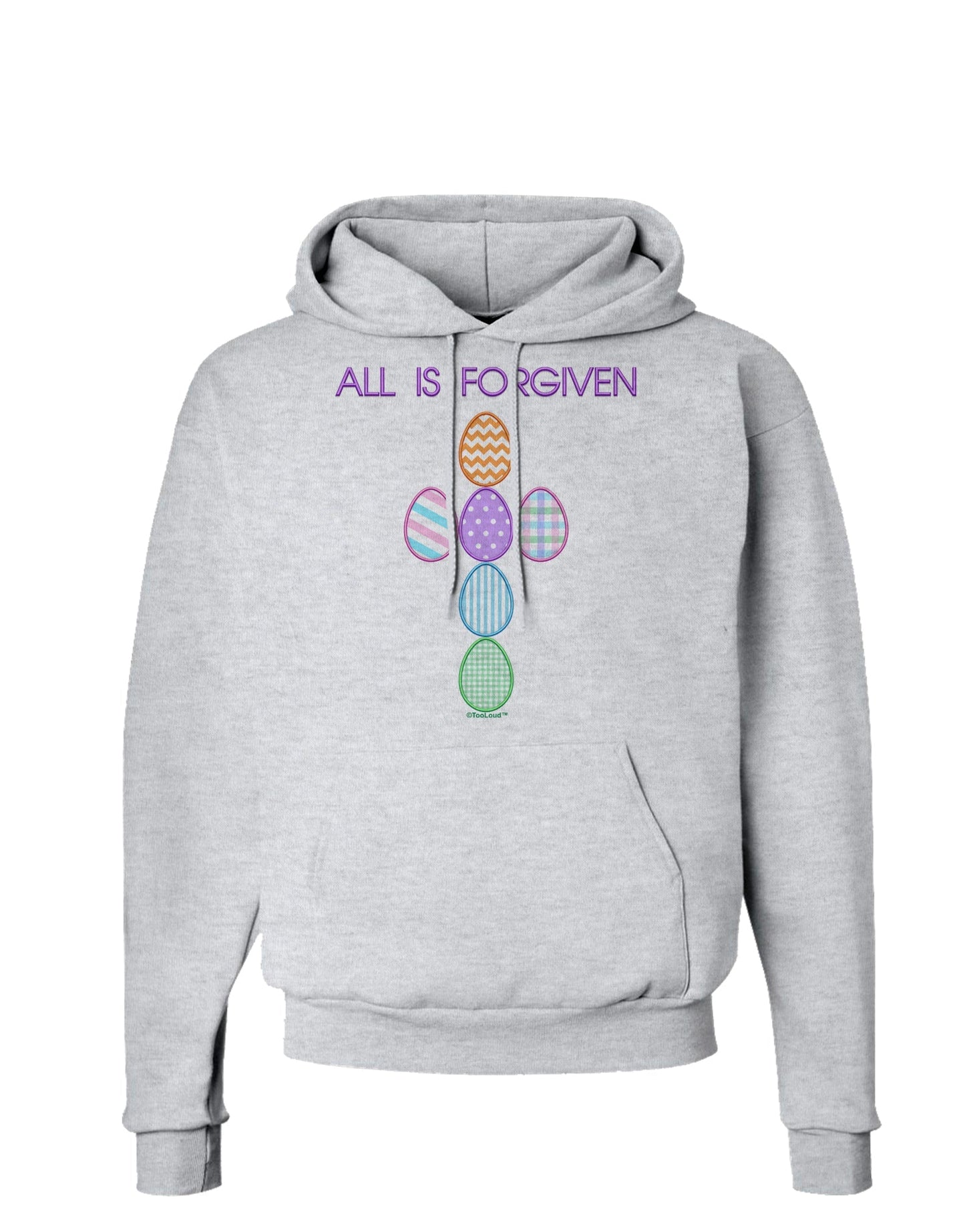 All is forgiven Cross Faux Applique Hoodie Sweatshirt-Hoodie-TooLoud-AshGray-Small-Davson Sales