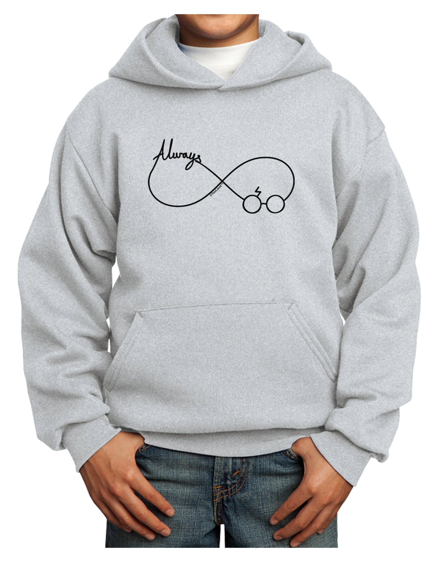 Always Infinity Symbol Youth Hoodie Pullover Sweatshirt-Youth Hoodie-TooLoud-Ash-XS-Davson Sales