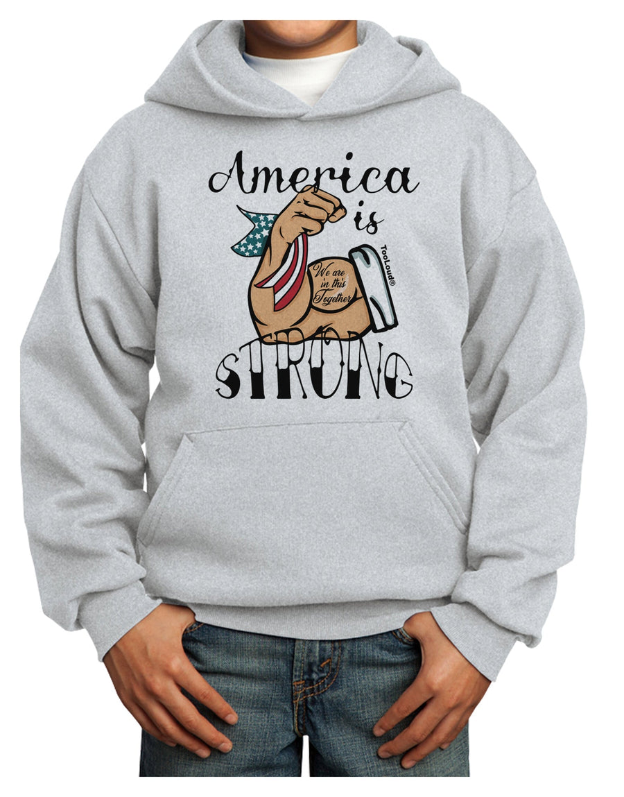 America is Strong We will Overcome This Youth Hoodie Pullover Sweatshirt-Youth Hoodie-TooLoud-White-XS-Davson Sales
