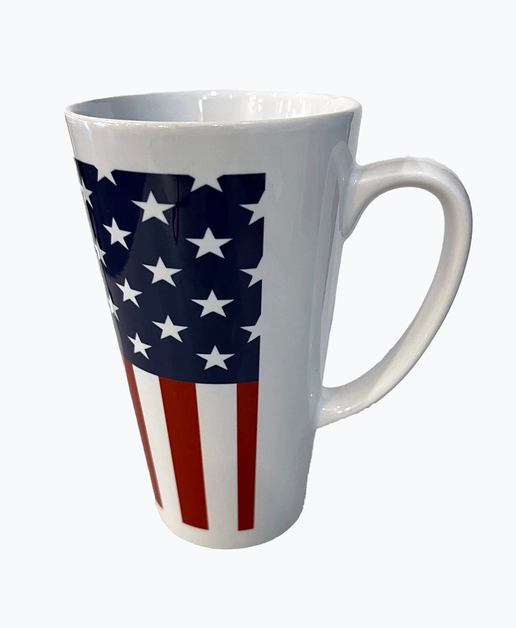 American Flag Conical Latte Coffee Mug - Perfect for Patriotic Sips TooLoud-Conical Latte Mug-TooLoud-White-Davson Sales