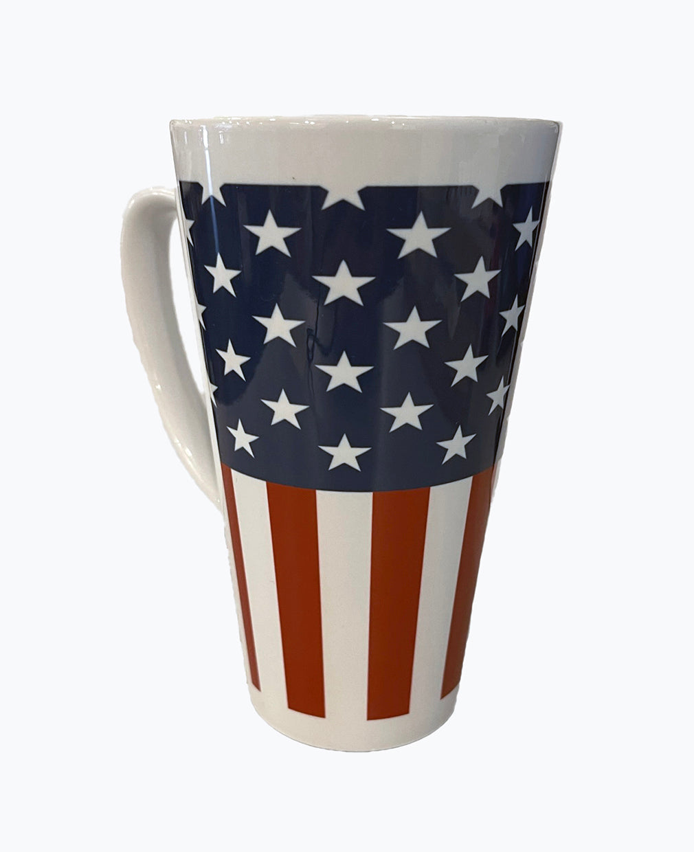 American Flag Conical Latte Coffee Mug - Perfect for Patriotic Sips TooLoud-Conical Latte Mug-TooLoud-White-Davson Sales