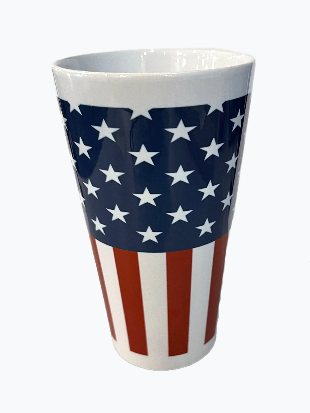 American Flag Conical Latte Coffee Mug - Perfect for Patriotic Sips TooLoud-Conical Latte Mug-TooLoud-White-Davson Sales