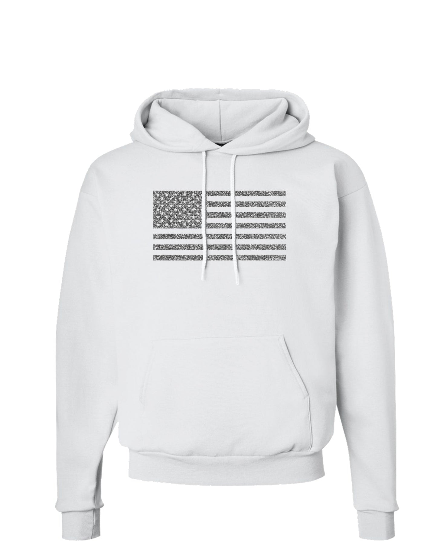 American Flag Glitter - Silver Hoodie Sweatshirt-Hoodie-TooLoud-White-Small-Davson Sales