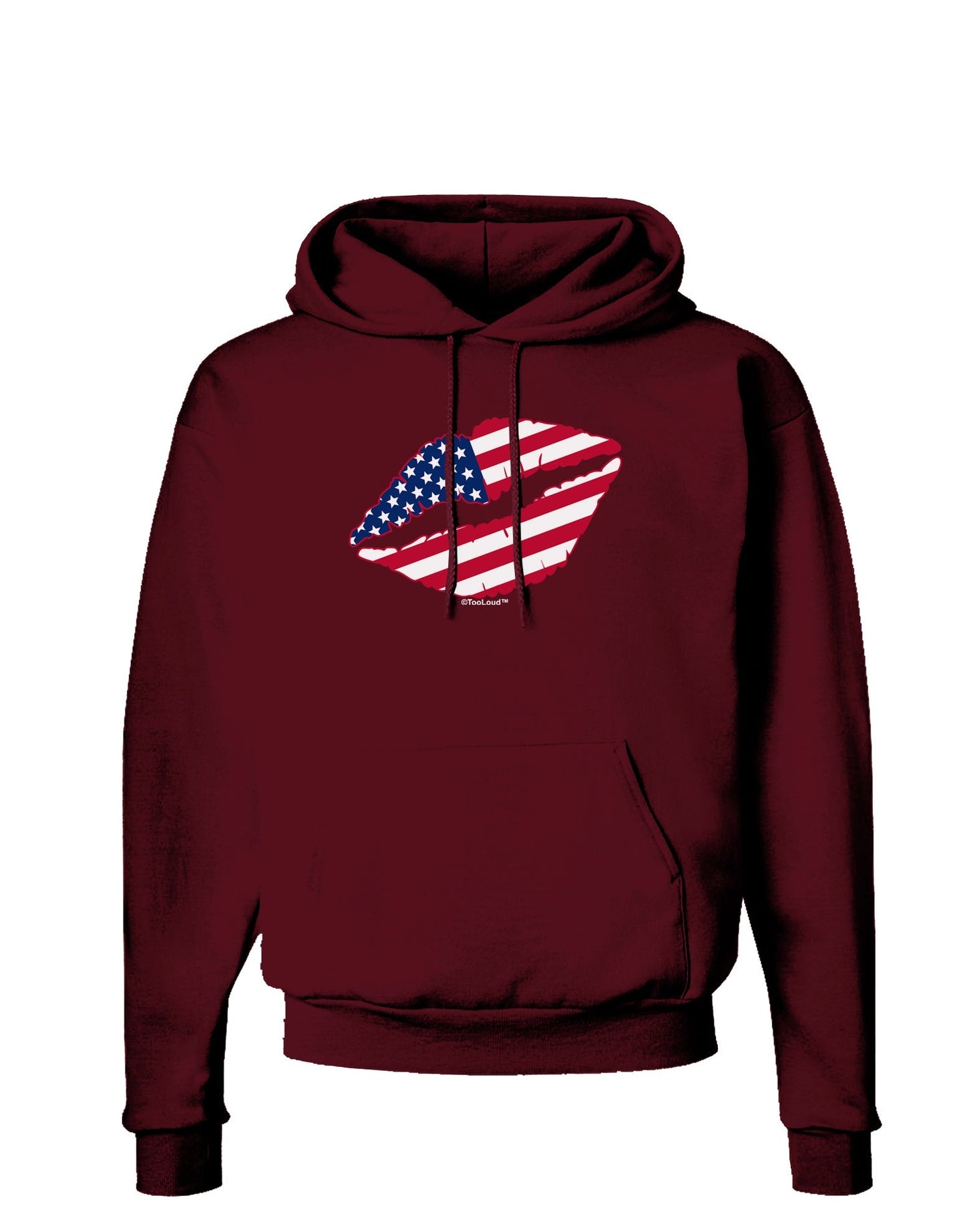 American Flag Lipstick Dark Hoodie Sweatshirt-Hoodie-TooLoud-Maroon-Small-Davson Sales