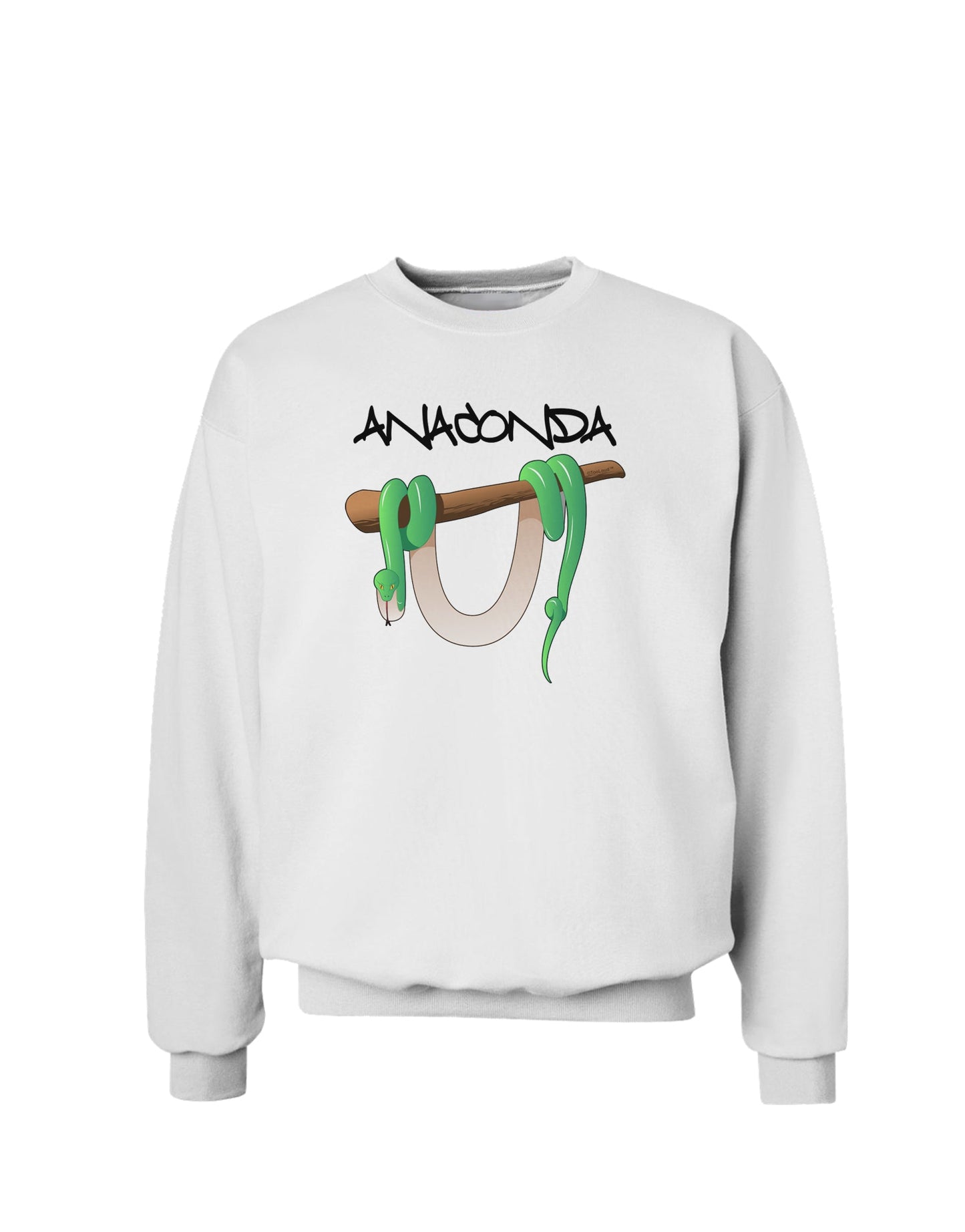 Anaconda Design Green Text Sweatshirt-Sweatshirts-TooLoud-White-Small-Davson Sales