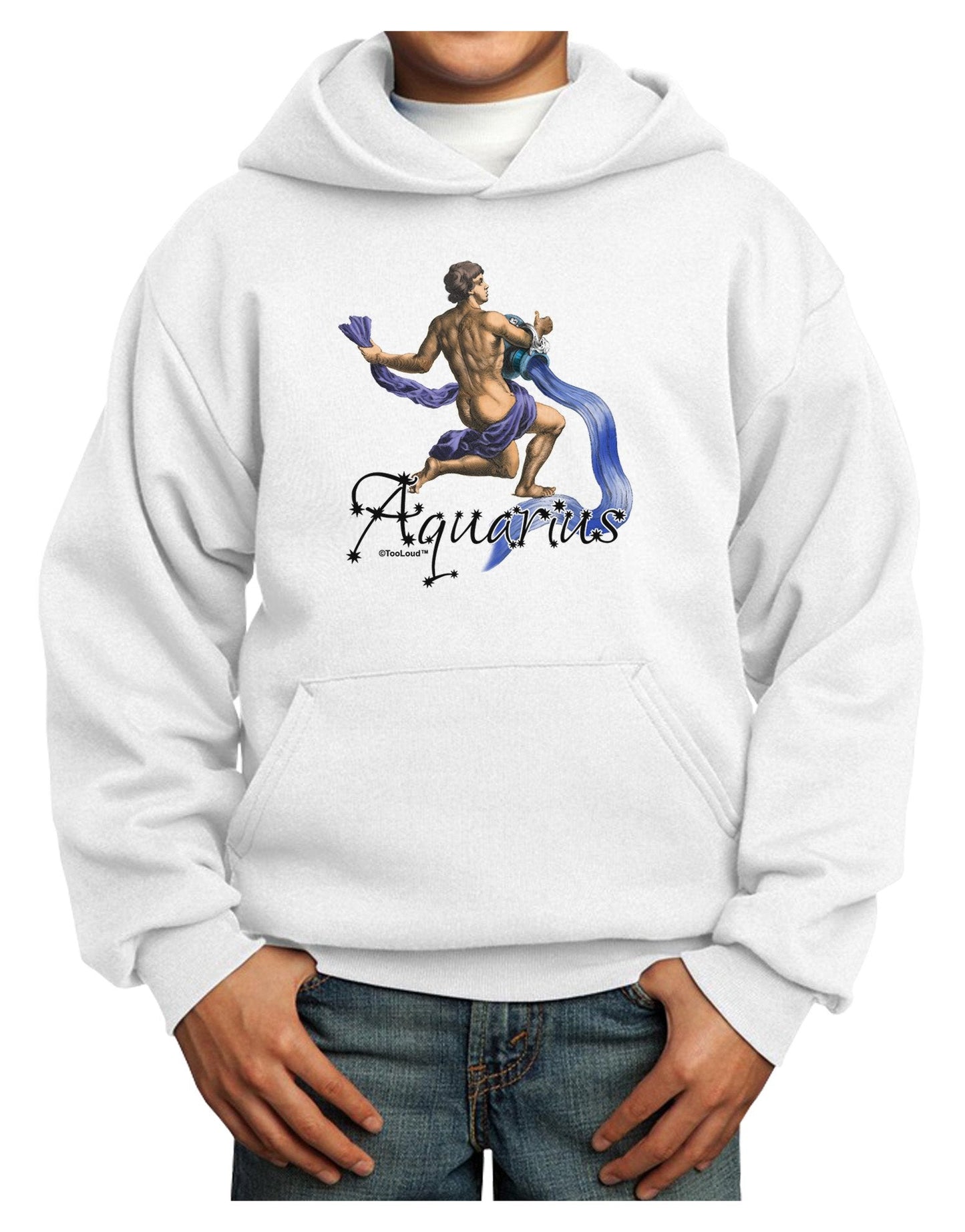 Aquarius Color Illustration Youth Hoodie Pullover Sweatshirt-Youth Hoodie-TooLoud-White-XL-Davson Sales