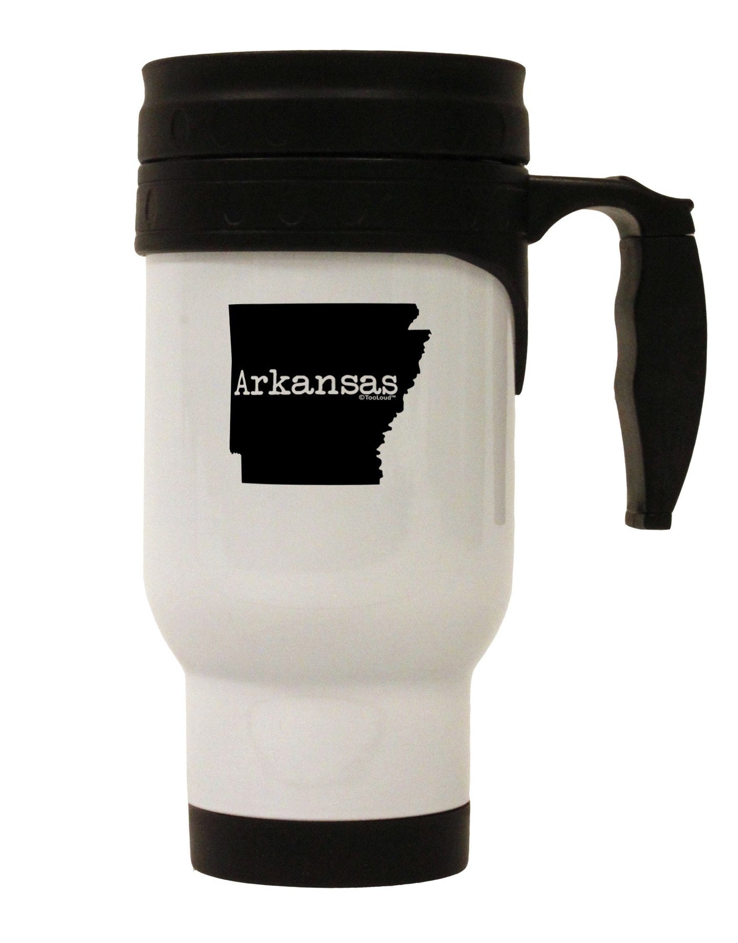Arkansas - United States Shape Stainless Steel 14oz Travel Mug-Travel Mugs-TooLoud-White-Davson Sales