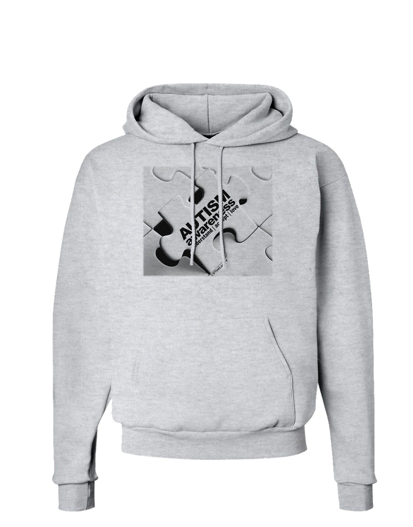 Autism Awareness - Puzzle Black & White Hoodie Sweatshirt-Hoodie-TooLoud-AshGray-Small-Davson Sales