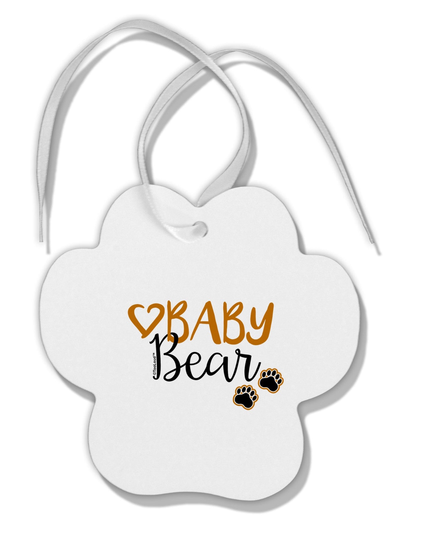 Baby Bear Paws Paw Print Shaped Ornament-Ornament-TooLoud-White-Davson Sales