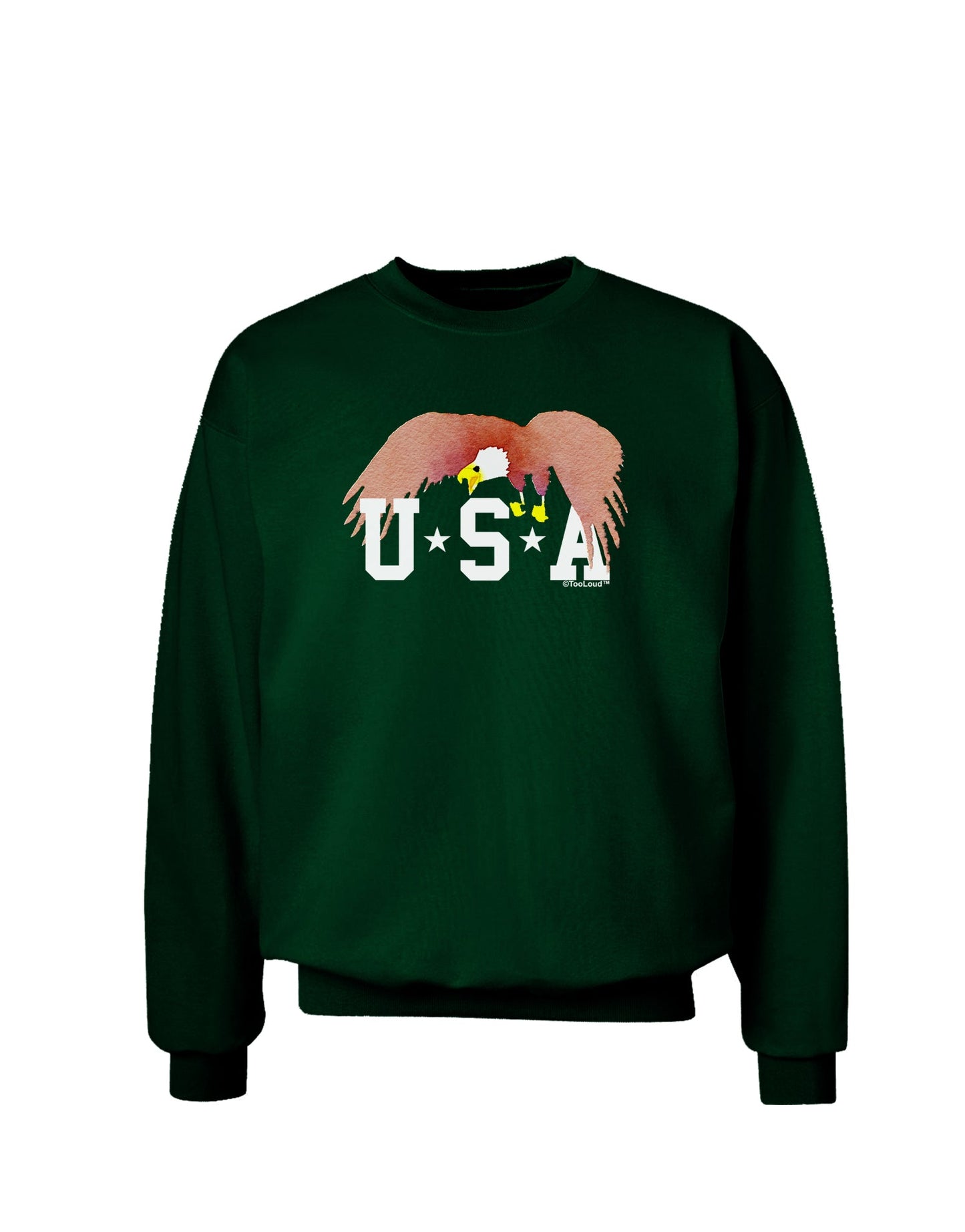 Bald Eagle USA Adult Dark Sweatshirt-Sweatshirts-TooLoud-Deep-Forest-Green-Small-Davson Sales