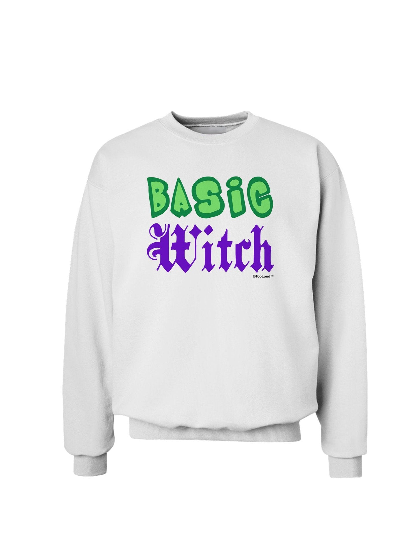 Basic Witch Color Green Sweatshirt-Sweatshirts-TooLoud-White-XXX-Large-Davson Sales