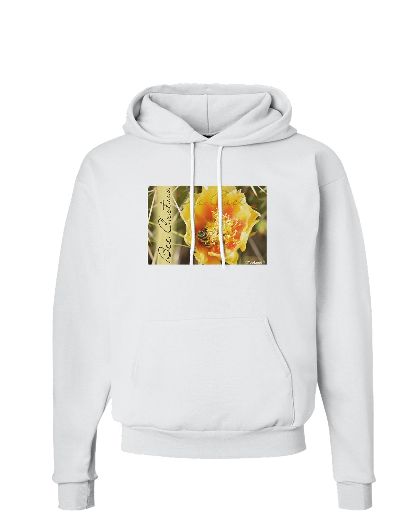 Bee Cactus with Text Hoodie Sweatshirt-Hoodie-TooLoud-White-Small-Davson Sales