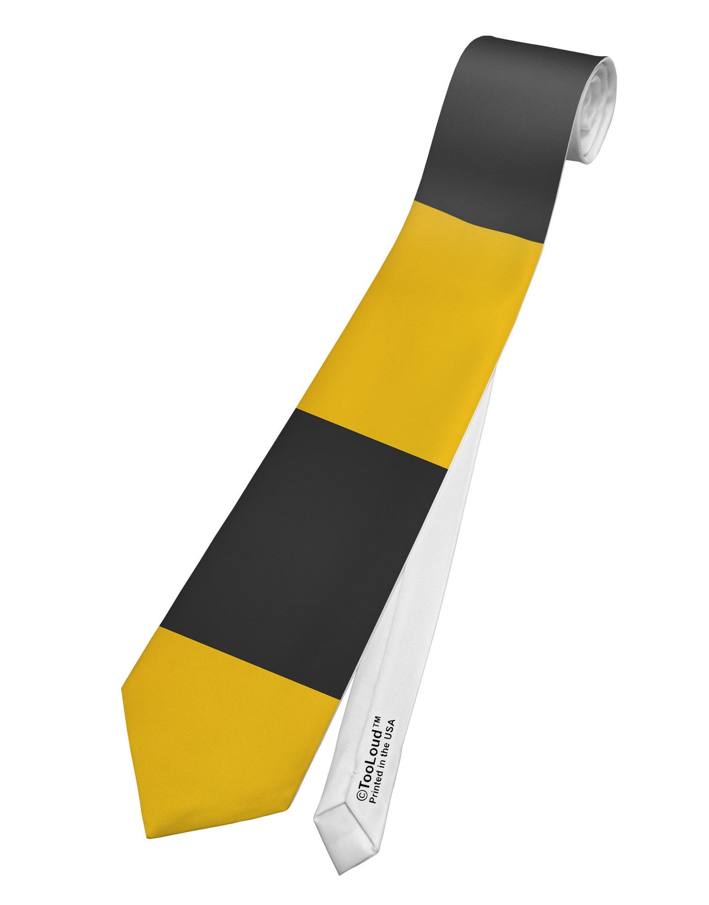 Bee Stripe Costume Printed White Necktie All Over Print