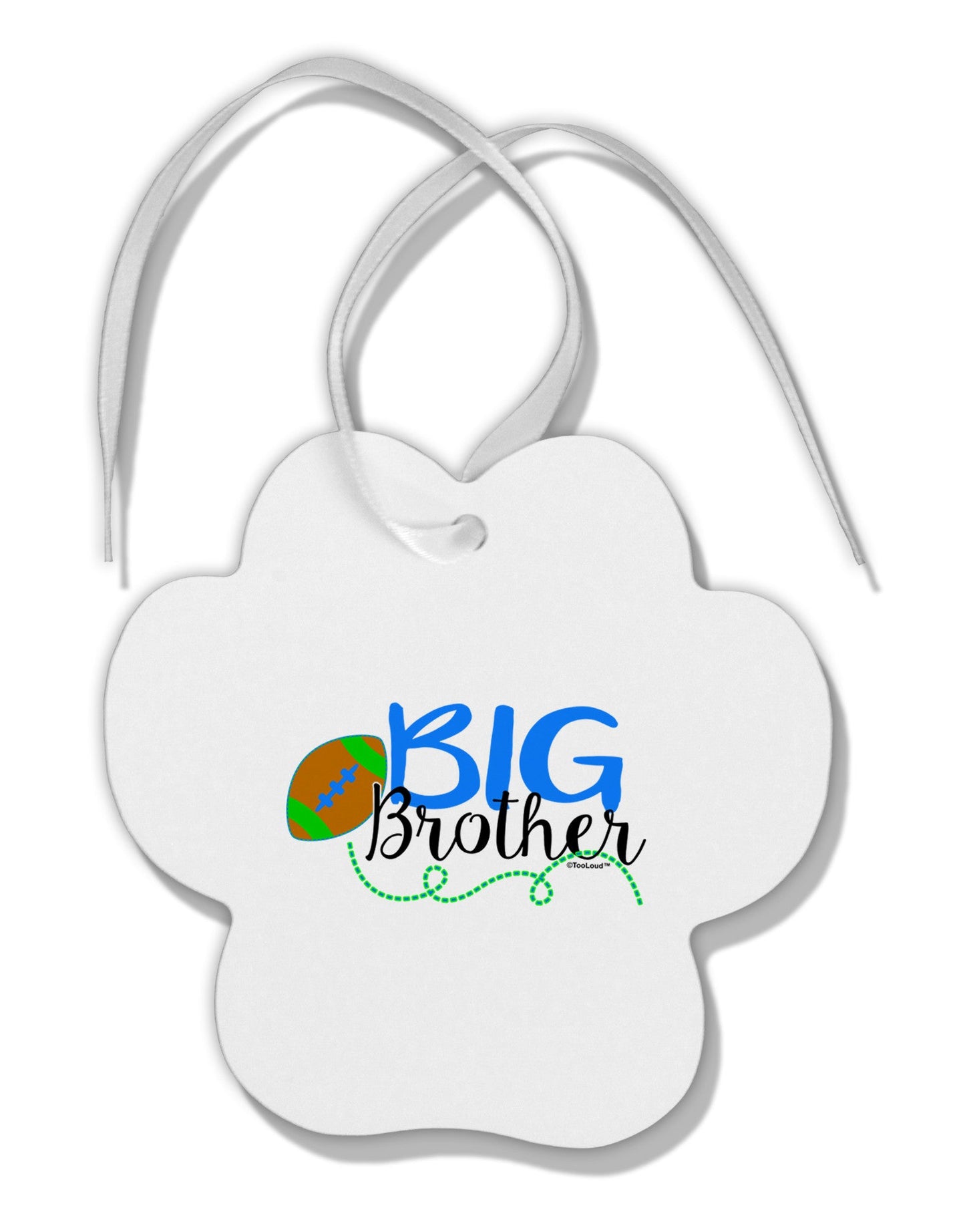 Big Brother Paw Print Shaped Ornament-Ornament-TooLoud-White-Davson Sales