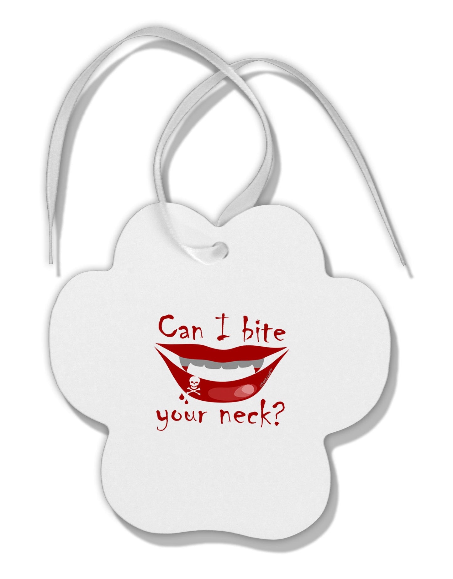 Bite your neck Paw Print Shaped Ornament-Ornament-TooLoud-White-Davson Sales