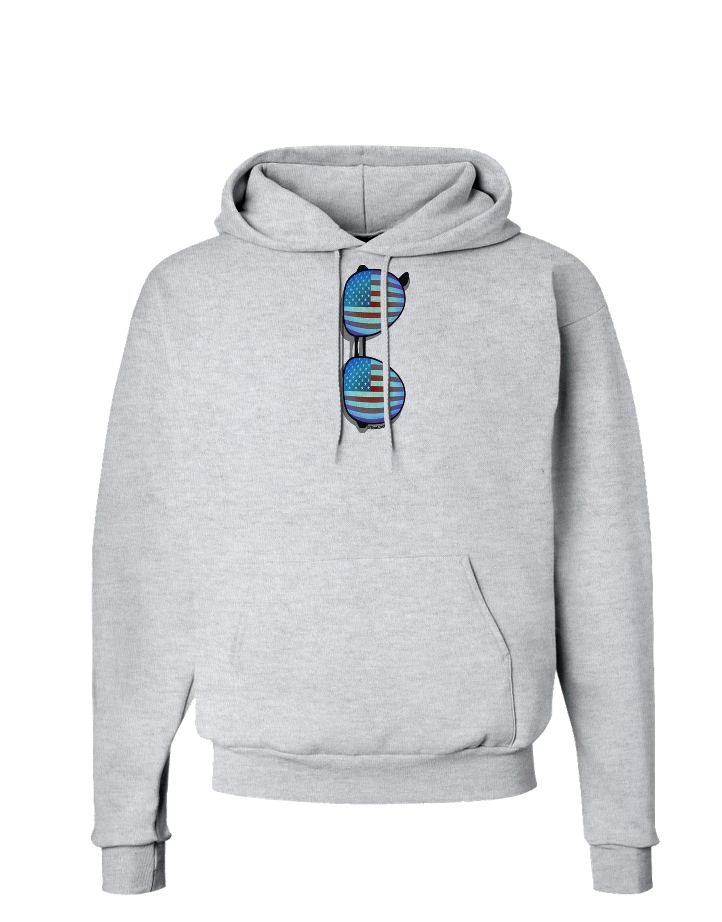 Blue American Flag Aviator Sunglasses Hoodie Sweatshirt-Hoodie-TooLoud-AshGray-Small-Davson Sales