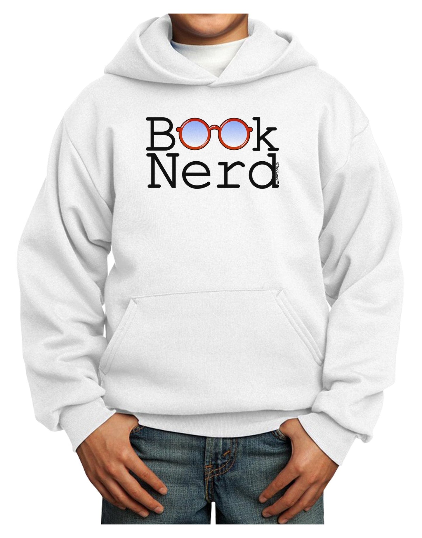Book Nerd Youth Hoodie Pullover Sweatshirt-Youth Hoodie-TooLoud-White-XL-Davson Sales