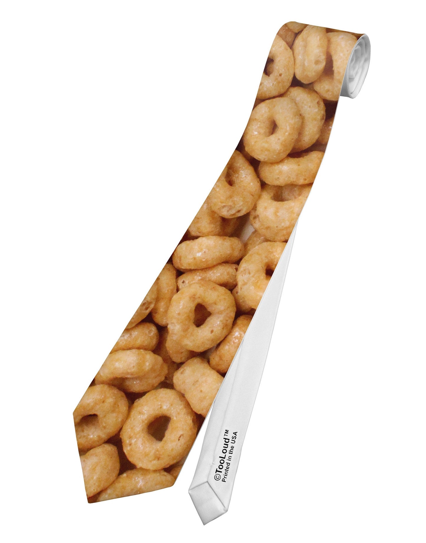 Breakfast Cereal All Over Printed White Necktie All Over Print