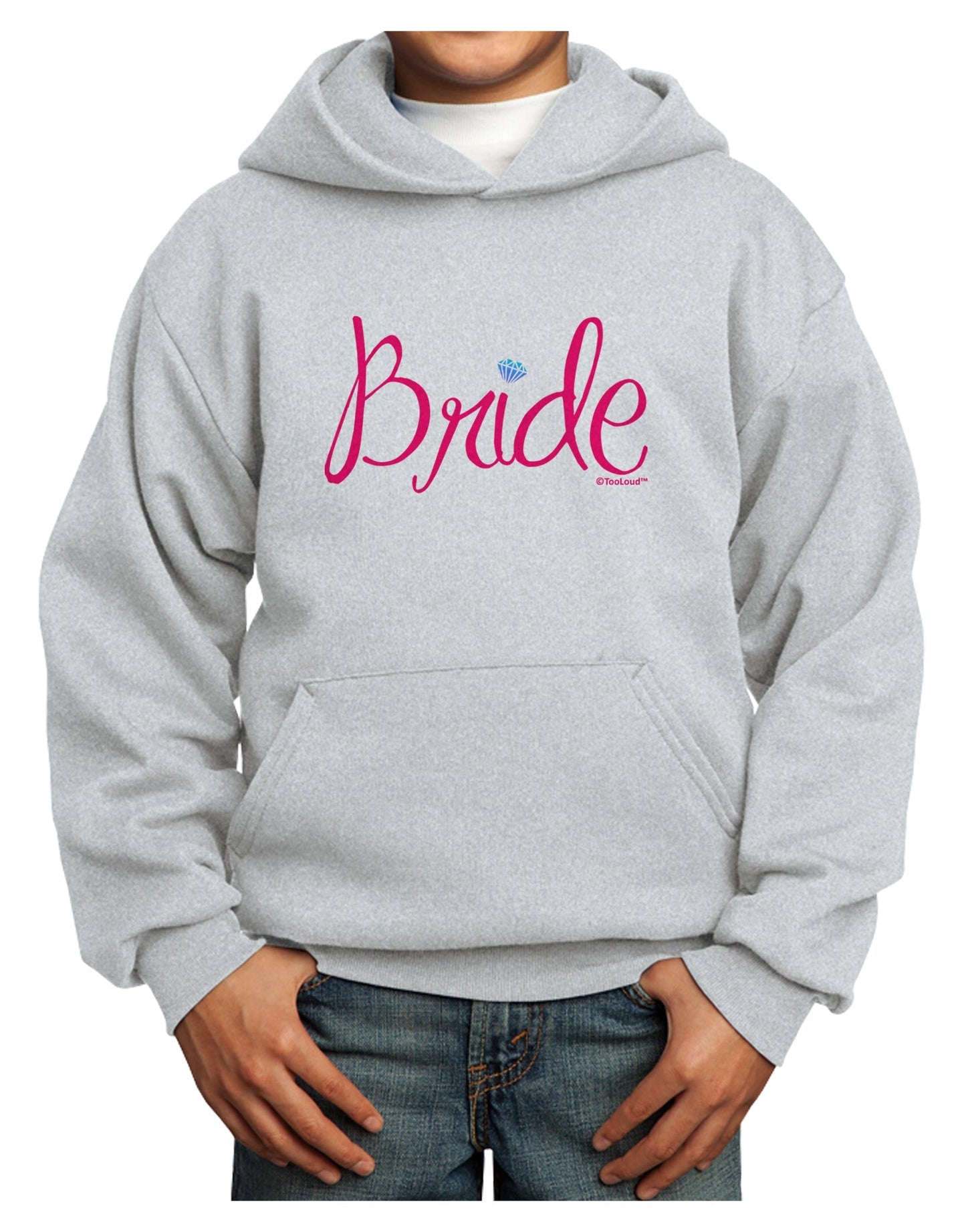 Bride Design - Diamond - Color Youth Hoodie Pullover Sweatshirt-Youth Hoodie-TooLoud-Ash-XS-Davson Sales