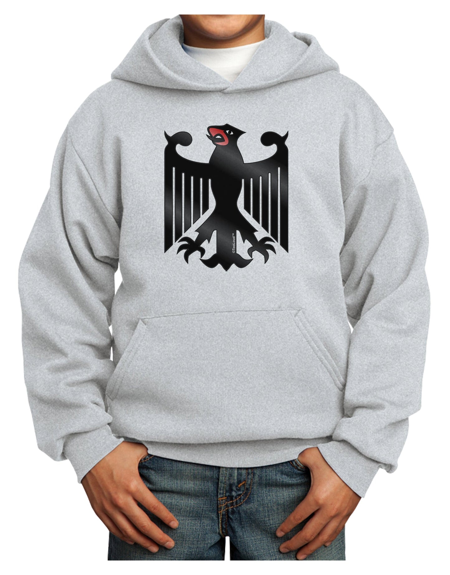 Bundeswehr Logo Youth Hoodie Pullover Sweatshirt-Youth Hoodie-TooLoud-Ash-XS-Davson Sales