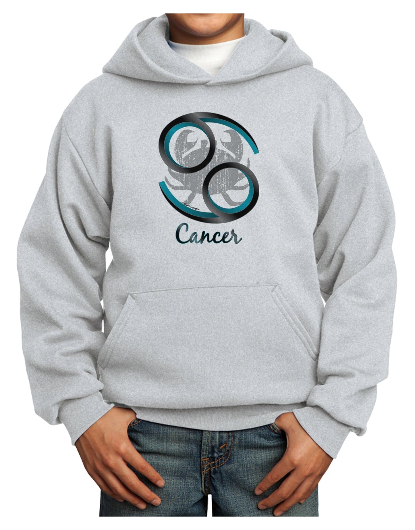 Cancer Symbol Youth Hoodie Pullover Sweatshirt-Youth Hoodie-TooLoud-Ash-XS-Davson Sales