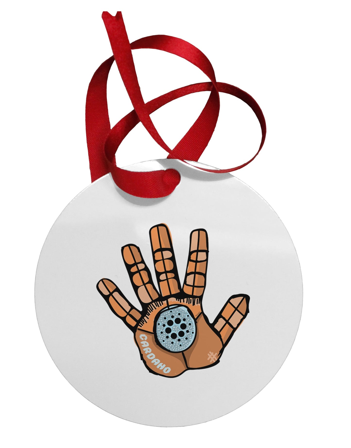 Cardano Hero Hand Circular Metal Ornament-Ornament-TooLoud-Davson Sales