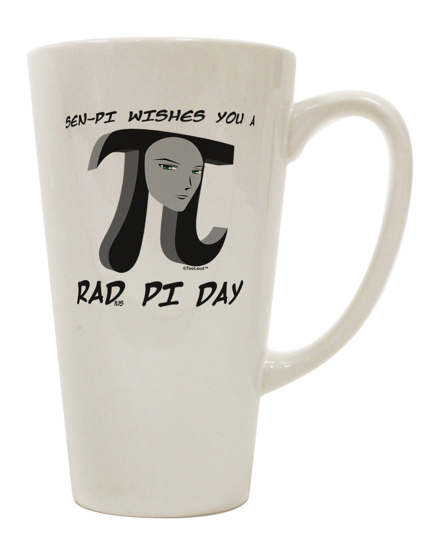 Celebrate Pi Day with Style: The Sen-Pi 16 Ounce Conical Latte Coffee Mug - TooLoud-Conical Latte Mug-TooLoud-White-Davson Sales