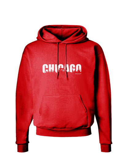 Chicago Skyline Cutout Dark Hoodie Sweatshirt by TooLoud-Hoodie-TooLoud-Red-Small-Davson Sales