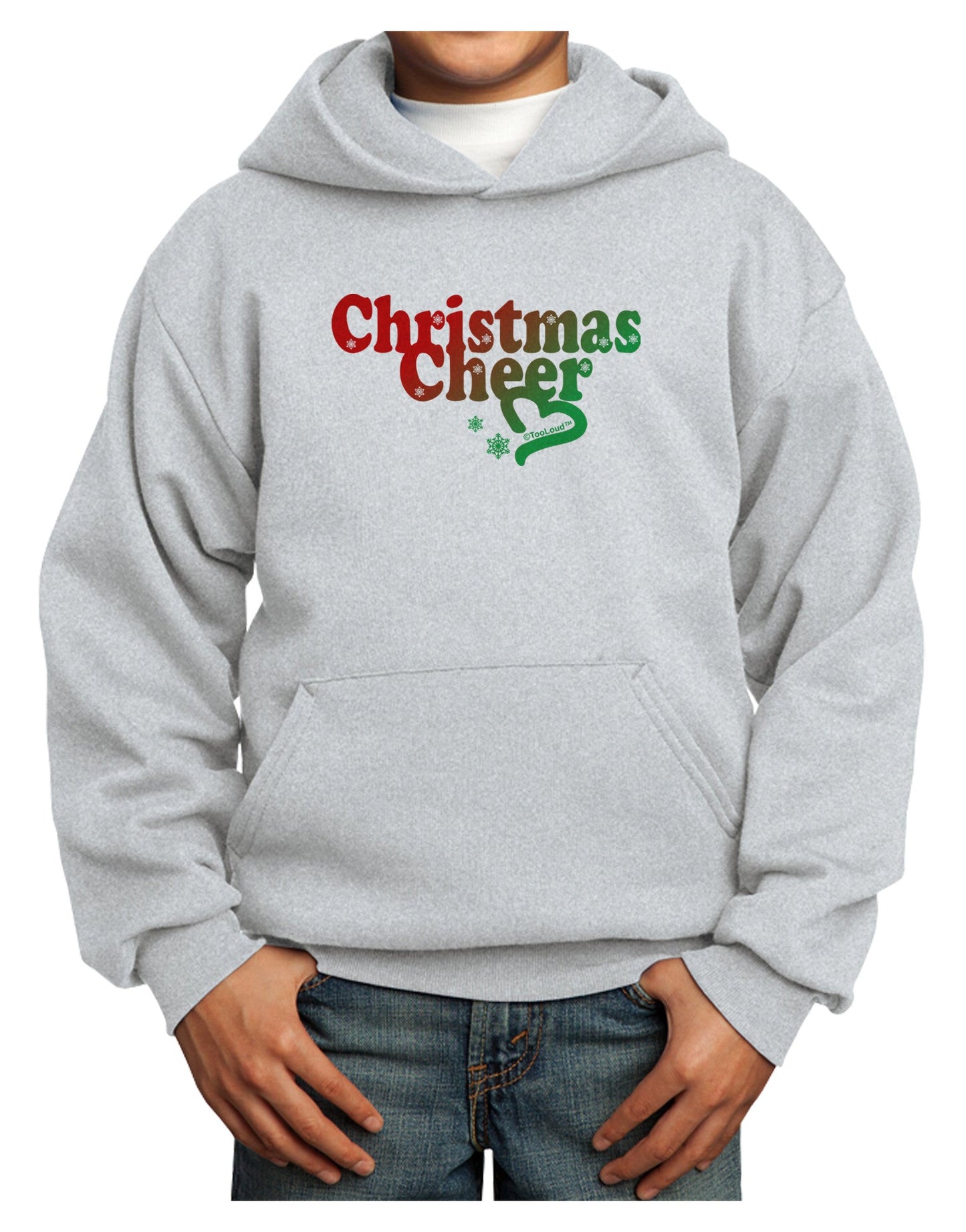 Christmas Cheer Color Youth Hoodie Pullover Sweatshirt-Youth Hoodie-TooLoud-Ash-XS-Davson Sales