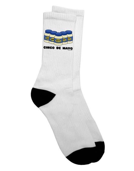 Cinco de Mayo Celebration: Vibrant 5 Mayo Jars Adult Crew Socks - TooLoud-Socks-TooLoud-White-Ladies-4-6-Davson Sales