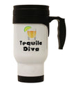 Cinco de Mayo-inspired Stainless Steel 14 OZ Travel Mug for the Tequila Connoisseur - by TooLoud-Travel Mugs-TooLoud-White-Davson Sales