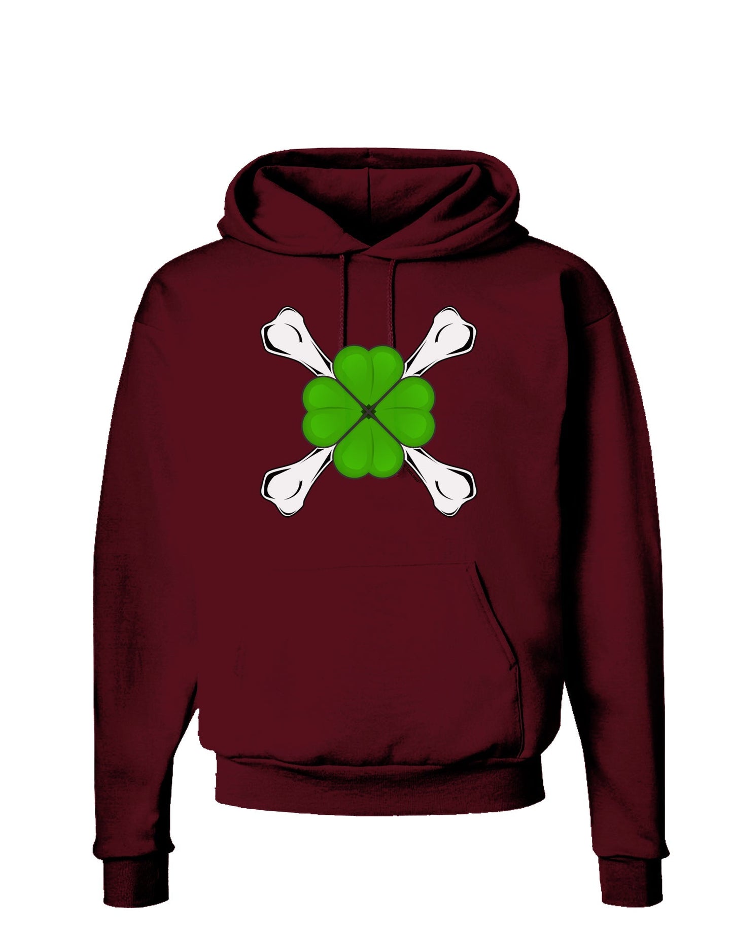 Clover and Crossbones Dark Hoodie Sweatshirt by TooLoud-Hoodie-TooLoud-Maroon-Small-Davson Sales