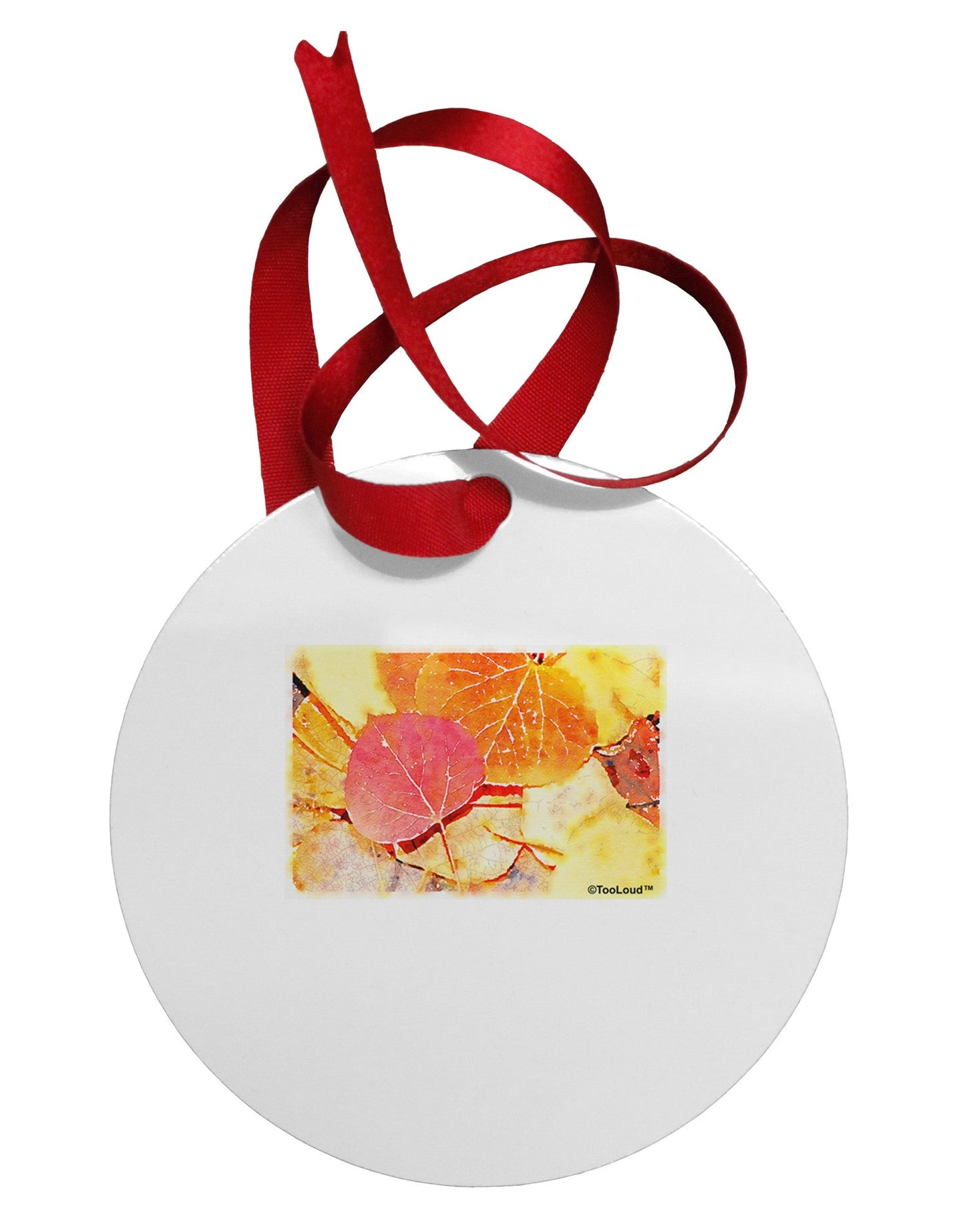 Colorado - Autumn WaterColor Circular Metal Ornament-Ornament-TooLoud-White-Davson Sales